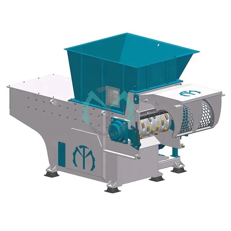 2500キログラム/時間プラスチック硬質固体材料クラッシャーシングルシャフトファブリックシュレッダーマシンテキスタイルシュレッダーマシン