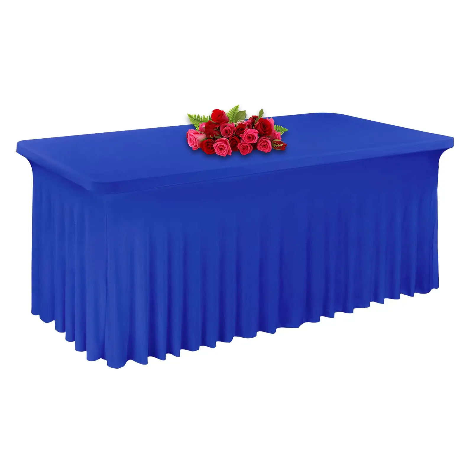 غطاء طاولة سبانديكس لتزيين الحدث من الكتان مع تنورة