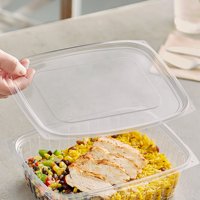 Boîte Conteneur Deli to Go en plastique PLA rectangulaire jetable de qualité alimentaire lavable au congélateur avec couvercles pour l'emballage des fruits