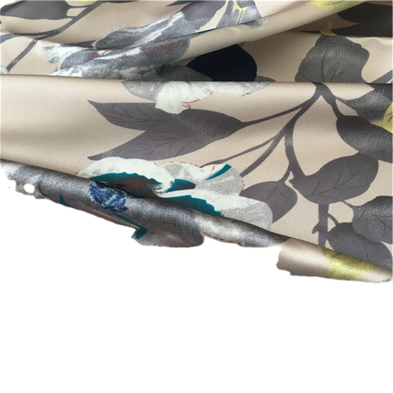 Атласная ткань с принтом из полиэстера, искусственного шелка, шармёз