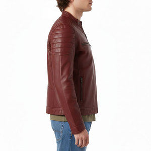 <b>Long</b> Sleeve Sporty Stand Collar High Quality Leather <b>Jacket</b> Breathable Winter Warm <b>Men</b> Front Reversible Waterproof - Product Image 4