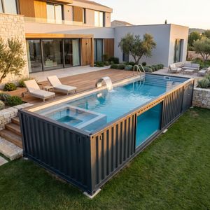 <span class=keywords><strong>Piscine</strong></span> <span class=keywords><strong>hors</strong></span> <span class=keywords><strong>sol</strong></span> préfabriquée modulaire Addotron, style conteneur maritime moderne, avec chlorinateur à <span class=keywords><strong>sel</strong></span> pour hôtel - Product Image 4