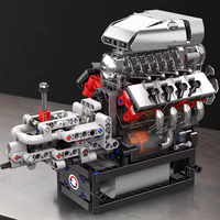 Mould King 10225 Cargador V8 Motor Ladrillos Juguetes Técnicos Entretenimiento Modelo Motor accionado eléctricamente Juegos de bloques de construcción