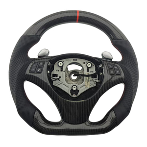 Volante Deportivo de Cuero Perforado y Fibra de Carbono para BMW Serie 3 E90 E91 E92 E93, Producto Popular - Product Image 1