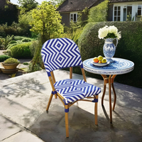 Chaise de bistrot parisienne en rotin pour restaurant de jardin chaises empilables style français table et chaise de bistrot en rotin d'extérieur