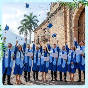 Estola de Graduación Personalizable con Cordones de Honor, en Poliéster Ecológico, Unisex, Artículos Esenciales para la Graduación - Product Image 3