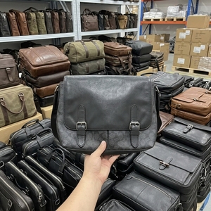 Bolso <span class=keywords><strong>Bandolera</strong></span> de Cuero Genuino para <span class=keywords><strong>Hombre</strong></span> A14-2, Estilo Vintage, Lote de Colores Variados al por Mayor - Product Image 2