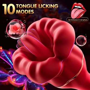 Girlspower 2-In-1 Rode Lippen Likken Vibrator Grote Mond Seksspeeltje Voor Masturbatie Borsten En Clitoris Zuigende Tong Trillingen - Product Image 4