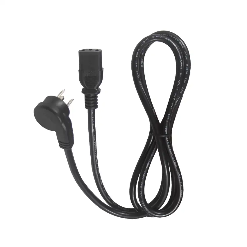 Black 3 pin Plug C13 USA Power Cord Home Application Swivel Power Cord for Monitor