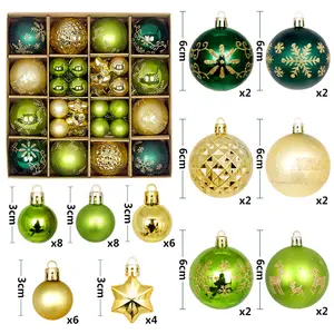 Suministro de fábrica Árbol de Navidad Bolas de Navidad de plástico Bola de adorno Bolas de adorno de Navidad de plástico para decoraciones de árboles de Navidad