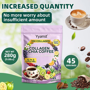 OEM/ODM Ingredientes herbales naturales para una piel suave, eliminan arrugas, apoyan la energía, glutatión, colágeno, café con chia - Product Image 3