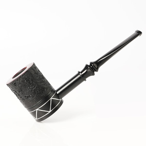Muxiang Stone Wood Pipe Straight Handle Handmade Tobacco Smoking Accessory For Men Wholesale Customizable - Product Image 5