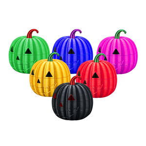 Pumpkin Shape <b>Herb</b> <b>Grinder</b> Metal Manual Twist Shaker Plastic Grind Tool Custom Logo Gift Accessory - Product Image 2