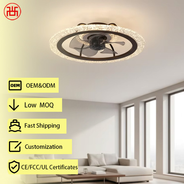 Silent Smart 6-Speed LED Electric Ceiling Fan BLDC Motor Stepless Dimming Remote Control App-Controlled Plastic Air Cooling Fan