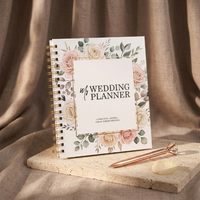 Carnet de planification de mariage A4 de luxe personnalisé avec couverture rigide et spirale, 8*10 pouces, organisateur et livre d'or de mariage, papier d'impression
