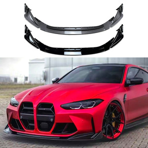 Amp-Z Front Bumper Lip Splitter For BMW M3 G80 M4 G82 2021+ Piano Black Carbon Fiber Texture - Product Image 1