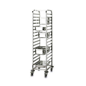Carrello Portavassoi in Acciaio Inox con 18 Ripiani e Ruote per Mobilità, Grado Ospedaliero - Product Image 2