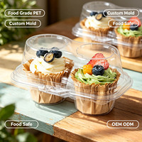 Barquette à pâtisserie personnalisée à 2 compartiments, barquette intérieure en plastique thermoformé de qualité alimentaire pour l'emballage à emporter de cupcakes et muffins