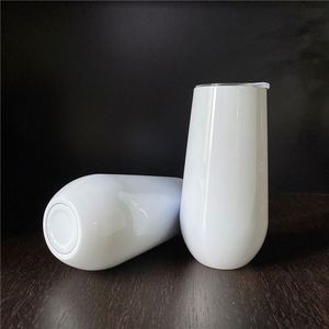Copas de Champán Blancas Sublimables de Acero Inoxidable de 6oz con Tapas para Impresión por Transferencia Térmica - Product Image 2