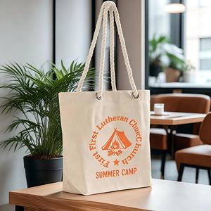 Sac fourre-tout de camping extérieur personnalisé avec logo, fermeture magnétique à glissière, sac fourre-tout en toile de coton premium 12OZ - Product Image 1