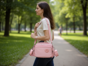 Borsa a Tracolla da Donna in Microfibra Pelle Sintetica con Chiusura a Cerniera per Tutte le Stagioni - Product Image 2