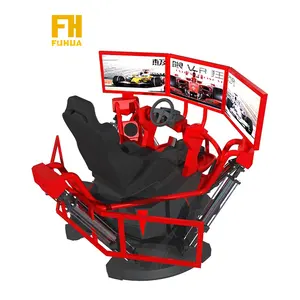 Yüksek hızlı sürüş simülatörü oyun salonu oyun makinesi 6DOF hareket platformu 4D yarış arabası 3 ekran yarış simülatörü