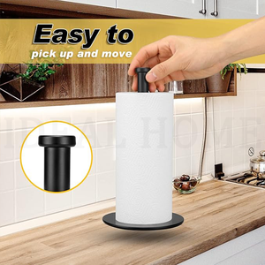 Porte-serviettes en papier de comptoir noir pour porte-rouleau de cuisine, comptoir de porte-serviettes en papier stable avec base lestée solide - Product Image 4