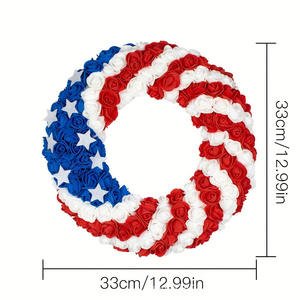 Meilleure Vente : Décoration <span class=keywords><strong>de</strong></span> Porte en Mousse Fleurie Patriotique, Rouge Blanc Bleu, pour la Fête <span class=keywords><strong>de</strong></span> l'Indépendance, Décoration <span class=keywords><strong>de</strong></span> Porche, Décoration <span class=keywords><strong>de</strong></span> Maison pour les Fêtes - Product Image 6