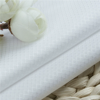 Tissu blanc léger en maille jacquard peignée 100 % coton à fibres longues de qualité supérieure, blanchi et fini à l'ammoniaque liquide, facile d'entretien