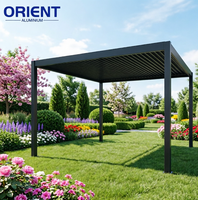 Sistema de Pérgola Moderna de Aluminio con Diseño de Techo de Láminas Automáticas para Hoteles, Restaurantes y Espacios Exteriores