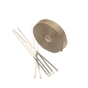 Tela universal antiescaldante para tubo de escape de coche y motocicleta, cinta de aislamiento térmico de fibra de 100mm de diámetro con acero inoxidable - Product Image 2