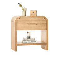Ensemble de 2 tables de chevet modernes en bois, armoires de chevet à coins arrondis, table de rangement à 2 tiroirs, chambre à coucher, salon