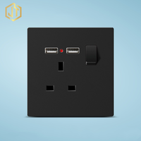 Chargeur mural double prise USB 13 ampères avec interrupteur pour prises et fiches britanniques