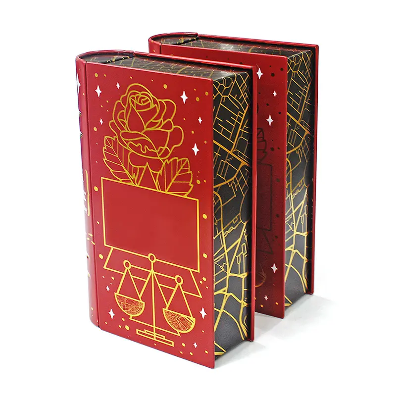 Hoge Kwaliteit Prachtige Ontwerpen Boek Vorm Biscuit Chocolade Verpakking Tin Box Groothandel Gift Pakket Blikken Doos