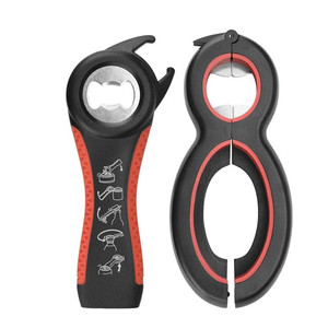 Abridor multifunción 6 en 1, abridor de tarros, 5 en 1, kit de herramientas para Abrebotellas con agarre giratorio - Product Image 1