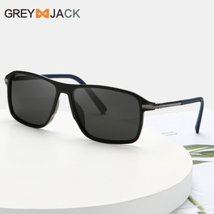 Lunettes de soleil sportives grises Jack Aviator, monture intégrale noire et marron, verres polarisés TAC UV400 pour la conduite et le cyclisme - Product Image 1