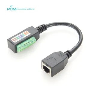 RJ45 femmina a 8 posizione del blocco terminale a vite cavo Pigtail per PoE dati RS232 RS422 segnali di controllo