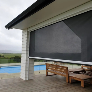 PVC Waterproof Fabric Motorized <strong>Curtain</strong> Outdoor Raised Blinding Zip Screen Shade Patio <strong>Roller</strong> Blinds - Product Image 1