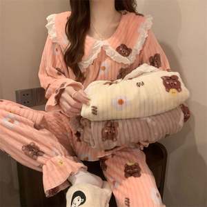 X-y561 <span class=keywords><strong>pigiama</strong></span> carino <span class=keywords><strong>pigiama</strong></span> Peter Pan colletto per ragazze etichetta privata orsacchiotto <span class=keywords><strong>pigiama</strong></span> da donna - Product Image 5