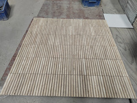 Carrelage mural de salle de bain en travertin beige sur mesure, mosaïque de pierre naturelle, carrelage cannelé de qualité supérieure pour la décoration