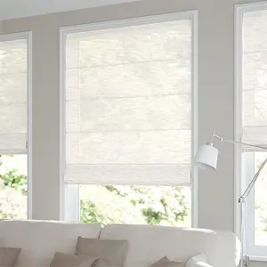 2023 Track Style Made To Measure Blackout Blinds Window Automatic White Roman Shade