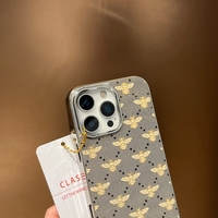 Hybride 2 en 1 métal classique étiquette étiquette rainure papillon PU cuir étui de téléphone portable pour iPhone 16 15 14 13 12 11 Pro Max peau