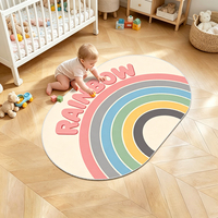 Tapis pour enfants luxueux, moelleux et doux, antidérapant, à motif floral, imprimé sur mesure, tapis d'appoint pour enfants, tapis en fausse laine pour chambre d'enfant