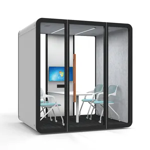 قاعدة اجتماعات مكتبية عازلة للصوت جاهزة داخلية مصممة جاهزة لحديقة العمل والخصوصية في الفندق قابلة للنقل