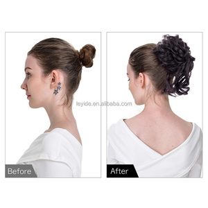 AliLeader-<span class=keywords><strong>moño</strong></span> sintético desordenado para mujer, accesorio para el cabello <span class=keywords><strong>con</strong></span> Círculo de <span class=keywords><strong>Pelo</strong></span> elástico, rizado, <span class=keywords><strong>Donut</strong></span>, postizo - Product Image 3