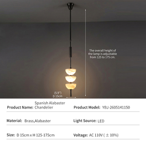 Alabaster Pendant <b>Light</b> Brass Modern Retro Bedside Dining Room <b>Bar</b> Villa Designer High-End Translucent Stone Decorative Middle - Product Image 4
