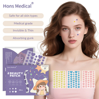 Patchs anti-boutons étoiles géométriques transparents, autocollants hydrocolloïdes pour l'acné, formes mignonnes, translucides, imperméables, pour le traitement des boutons du visage