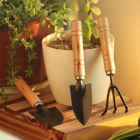 Set berkebun Rumah Mini tiga potong, seni bunga pot DIY, sekop tanah longgar untuk budidaya bunga sayuran OEM yang dapat disesuaikan