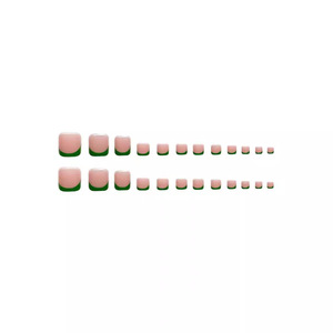 Ensemble d'ongles artificiels frais vert français jaune à carreaux marbre rayures main <span class=keywords><strong>pied</strong></span> en plastique orteil <span class=keywords><strong>faux</strong></span> ongles vente en gros - Product Image 4