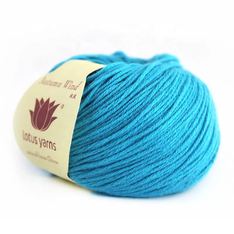 Lotus Yarns China 50g/bola hilo de tejer ganchillo peinado hilo mezclado de algodón MOQ 5 bolas